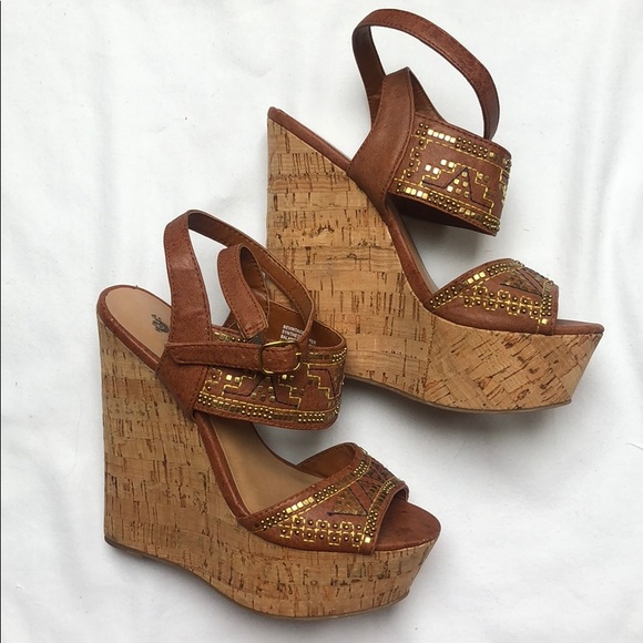 Brown platform sandals - Picture 2 of 5